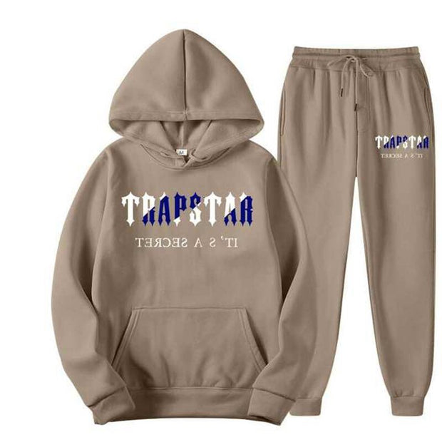 2022 New Brand TRAPSTAR Printed Sportswear Men 15 colors Warm Two Pieces set Loose hoodie sweatshirt + pants set Hoodie jogging