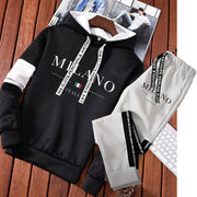 Men's Milano Italy Letters Print Hoodies Sweatpants Tracksuit 2 Pcs Outfits Pullover Luxury Streetwear