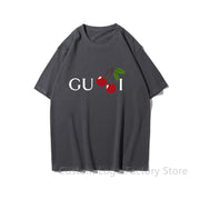 Women Short Sleeved Top Tees Gucci Print T Shirt Casual Pure Cotton