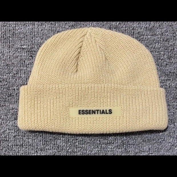 New Essentials Label Print Knitted Hat Men And Women Wool