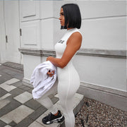 2021 New Lucky Label Jumpsuits Women Elastic Casual Fitness Sporty Rompers Sleeveless Summer Streetwear Skinny Rompers Outfit