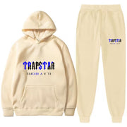 new men's and women's TRAPSTAR velvet two-piece fashion hooded tracksuit sets