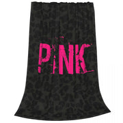 Cute Love Pink Flannel Leopard Print Lightweight Thin Throw Blankets Quilt