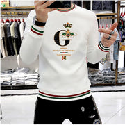 European Male Hoodie Sequin Gucci Embroidery Print Long Sleeve Trend Top Heavy Craft Casual Fall Winter Fashion Pullover Men Clothing 4XL
