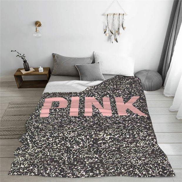 Cute Love Pink Blankets Coral Fleece Plush Leopard Print Adult Kids Breathable Soft Throw Blankets for Bedding Travel Bedspreads