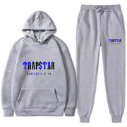 new men's and women's TRAPSTAR velvet two-piece fashion hooded tracksuit sets