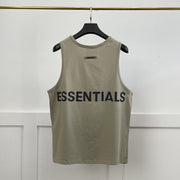 Essentials Men's Tank Top Oversized Loose Back Reflective Cotton Sleeveless Shirt