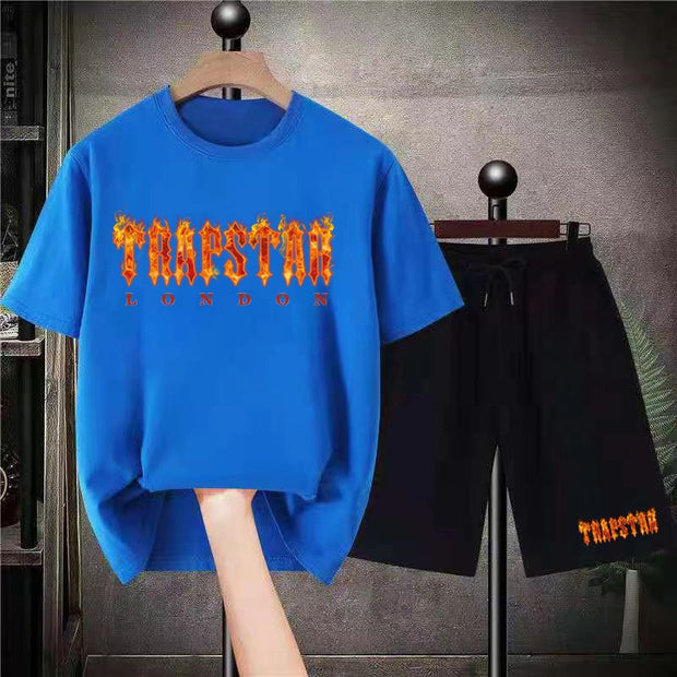 New Streetwear Trapstar Letter Print Cotton T Shirt/Shorts Sets Short Sleeve Tracksuit
