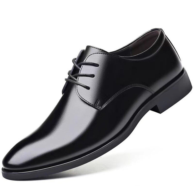 Men's Breathable Leather Shoes Black Soft Leather Soft Bottom Spring And Autumn Best Man Men's Business Formal Wear Casual Shoes