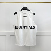 Essentials Men's Tank Top Oversized Loose Back Reflective Cotton Sleeveless Shirt
