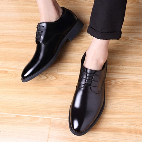 Men's Breathable Leather Shoes Black Soft Leather Soft Bottom Spring And Autumn Best Man Men's Business Formal Wear Casual Shoes