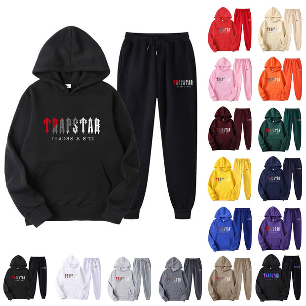 TRAPSTAR printed tracksuit men 14 color warm two piece loose hoodie hoodie + pantsuit hoodie jogging